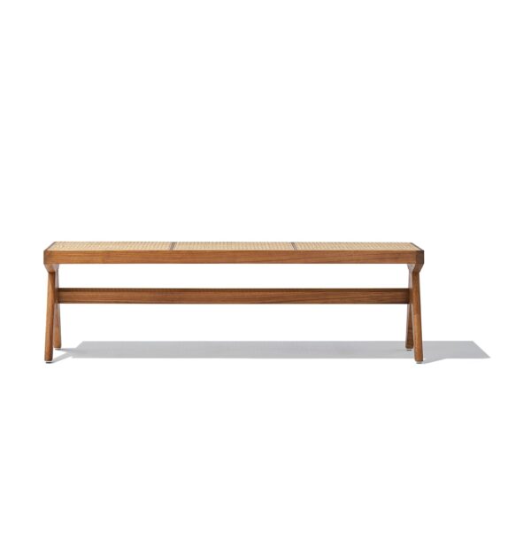 GFURN Celia Bench - Walnut & Natural Rattan