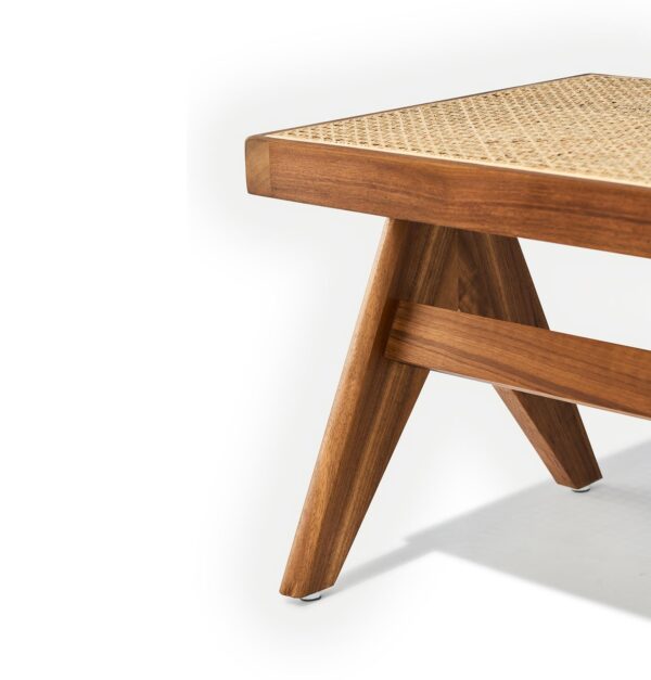 GFURN Celia Bench - Walnut & Natural Rattan