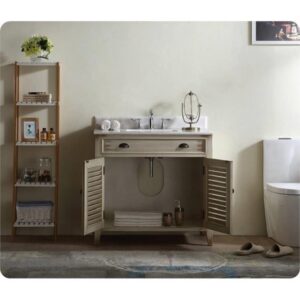 Chans Furniture CF-28324 Abbeville 36 Inch Distressed Beige Bathroom Sink Vanity