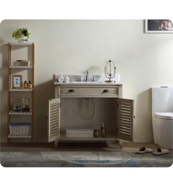 Chans Furniture CF-28324 Abbeville 36 Inch Distressed Beige Bathroom Sink Vanity