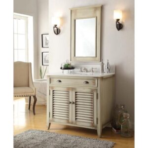 Chans Furniture CF-28324 Abbeville 36 Inch Distressed Beige Bathroom Sink Vanity