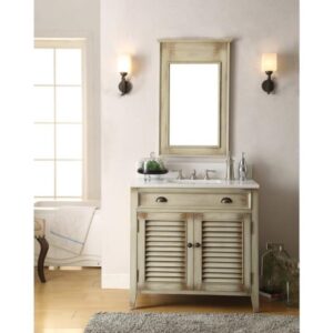 Chans Furniture CF-28324 Abbeville 36 Inch Distressed Beige Bathroom Sink Vanity