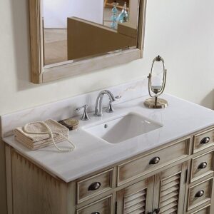 Chans Furniture ZK-28325 Abbeville 46 Inch Distressed Beige Bathroom Sink Vanity