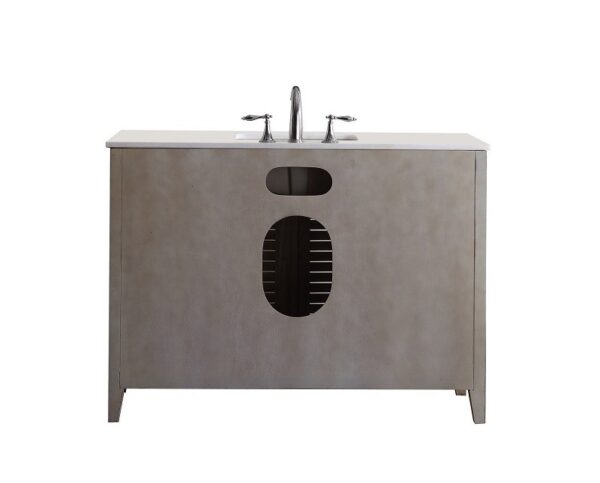 Chans Furniture ZK-28325 Abbeville 46 Inch Distressed Beige Bathroom Sink Vanity