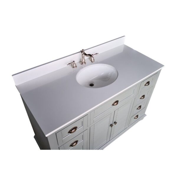 Chans Furniture CF-28328BU 49 Inches Benton Collection Vintage Cottage Glennville Single Sink Bathroom Vanity In Blue