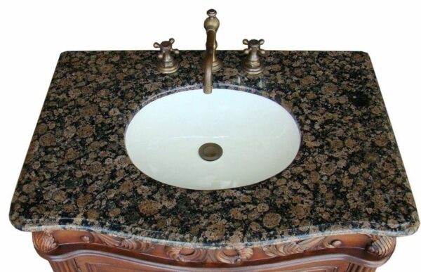 Chans Furniture CF-2873SB-TK Fiesta 32 Inch Brown Bathroom Sink Vanity, Sierra Brown Granite Countertop