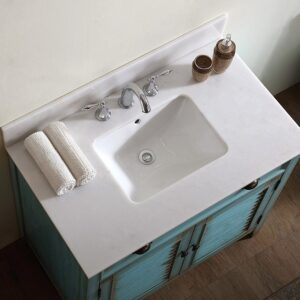 Chans Furniture CF-28884BU Abbeville 36 Inch Distressed Blue Bathroom Sink Vanity