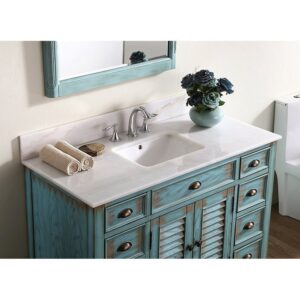 Chans Furniture ZK-28885BU 46 Inches Benton Collection Abbeville Single Sink Bathroom Vanity In Distressed Blue