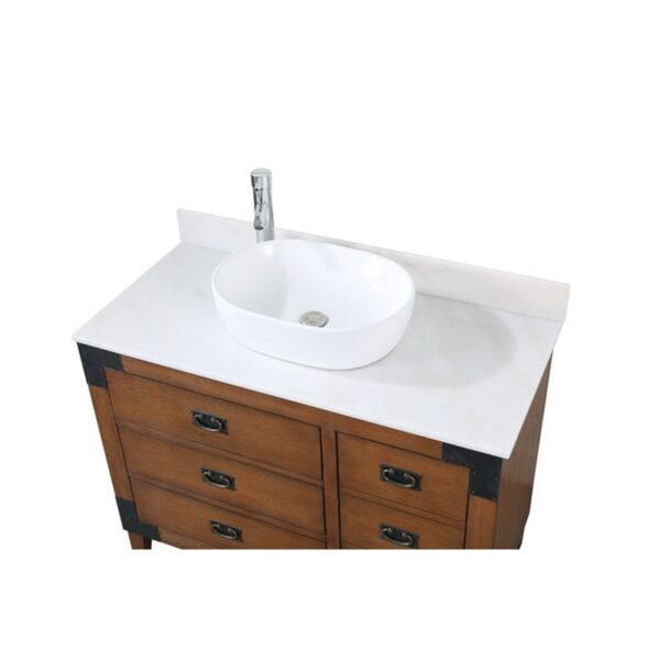 Chans Furniture CF-35542 Akira 42 Inch Bathroom Vessel Sink Vanity - Medium Brown