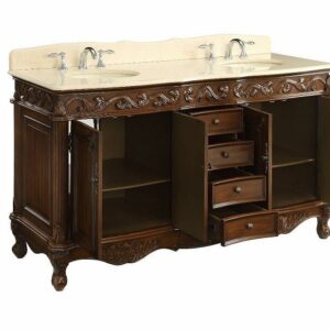 Chans Furniture CF-3882M-TK-72 Beckham 72 Inch Brown Bathroom Double Sink Vanity