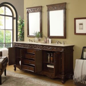 Chans Furniture CF-3882M-TK-72 Beckham 72 Inch Brown Bathroom Double Sink Vanity