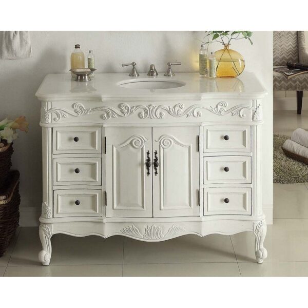 Chans Furniture CF-3882W-AW 48 Beckham 48 Inch Bathroom Vanity - Antique White