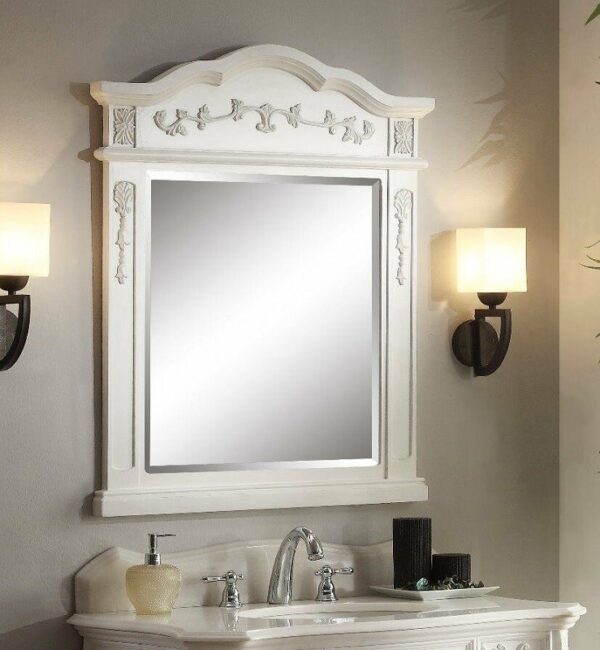 Chans Furniture CF-3882W-AW-64 Beckham 64 Inch Antique White Bathroom Double Sink Vanity