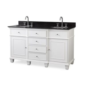 Chans Furniture GD-64601 60 Inches Comtempory Style Conduit Double Sink Single Sink Bathroom Vanity