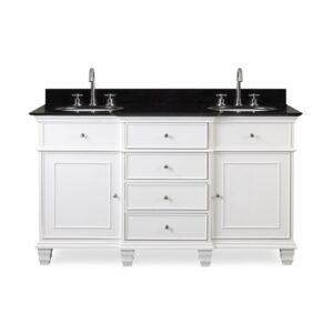 Chans Furniture GD-64601 60 Inches Comtempory Style Conduit Double Sink Single Sink Bathroom Vanity