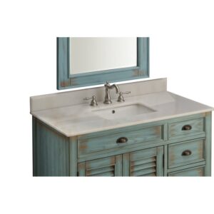 Chans Furniture CF-78888BU 42 Inches Benton Collection Abbeville Single Sink Bathroom Vanity In Distressed Blue