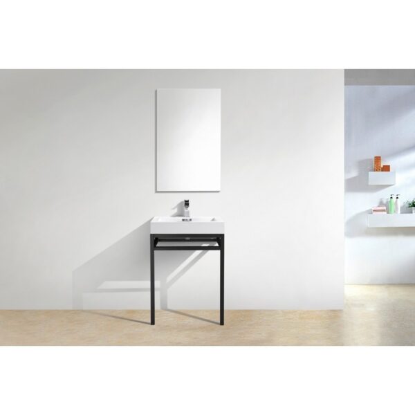 Kubebath KB CH24 Haus 24 Inch Console Single Sink Bath Vanity with White Acrylic Sink