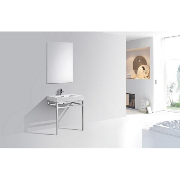 Kubebath KB CH30 Haus 30 Inch Console Single Sink Bath Vanity with White Acrylic Sink