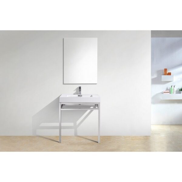 Kubebath KB CH30 Haus 30 Inch Console Single Sink Bath Vanity with White Acrylic Sink