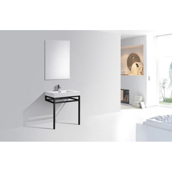 Kubebath KB CH30 Haus 30 Inch Console Single Sink Bath Vanity with White Acrylic Sink