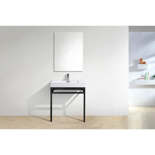 Kubebath KB CH30 Haus 30 Inch Console Single Sink Bath Vanity with White Acrylic Sink