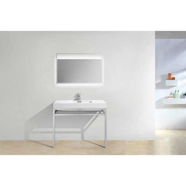 Kubebath KB CH40 Haus 40 Inch Console Single Sink Bath Vanity with White Acrylic Sink