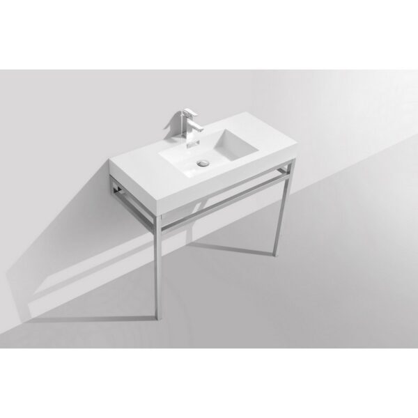 Kubebath KB CH40 Haus 40 Inch Console Single Sink Bath Vanity with White Acrylic Sink