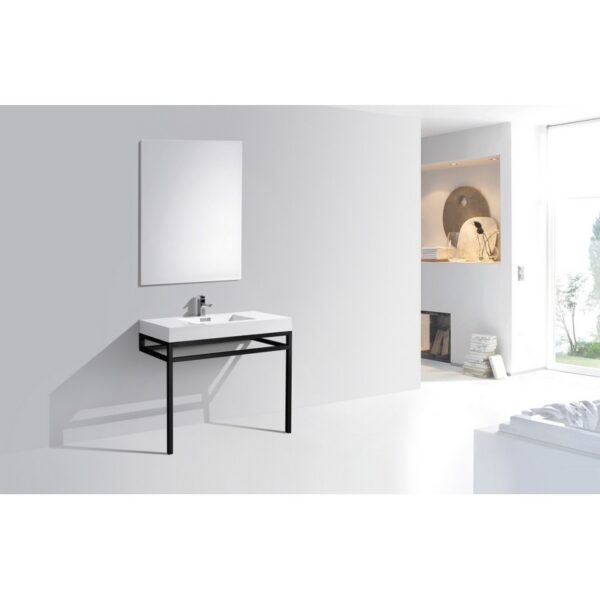 Kubebath KB CH40 Haus 40 Inch Console Single Sink Bath Vanity with White Acrylic Sink