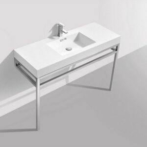 Kubebath KB CH48 Haus 48 Inch Console Single Sink Bath Vanity with White Acrylic Sink