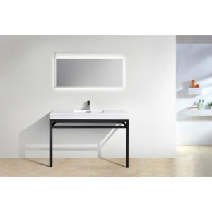 Kubebath KB CH48 Haus 48 Inch Console Single Sink Bath Vanity with White Acrylic Sink