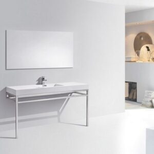 Kubebath KB CH60S Haus 60 Inch Console Single Sink Bath Vanity with White Acrylic Sink