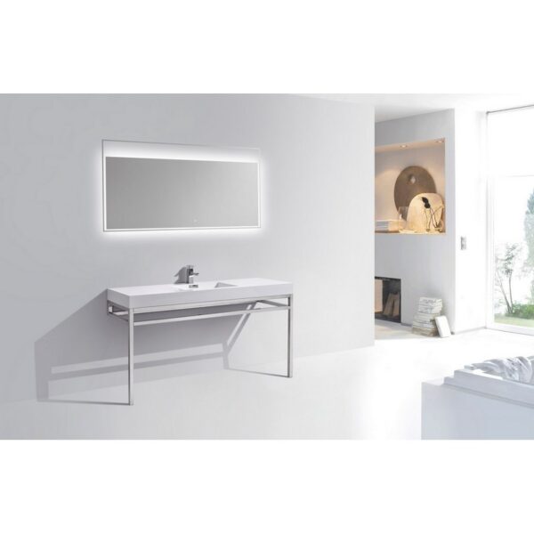 Kubebath KB CH60S Haus 60 Inch Console Single Sink Bath Vanity with White Acrylic Sink