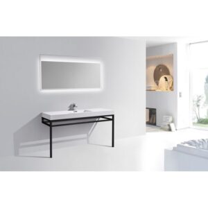 Kubebath KB CH60S Haus 60 Inch Console Single Sink Bath Vanity with White Acrylic Sink