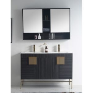 Chans Furniture CL-102DG-47QD 47 Inch Tennant Brand Kuro Minimalistic Dawn Gray Double Bathroom Vanity