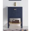 Chans Furniture CL-208NB-24 24 Inches Tennant Brand Arola Small Slim Narrow Bathroom Vanity In Navy Blue