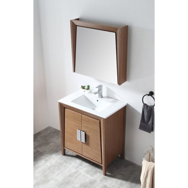 Chans Furniture CL-22WV30-ZI 30 Inches Tennant Brand Larvotto Contemporary Bathroom Vanity In Light Wheat