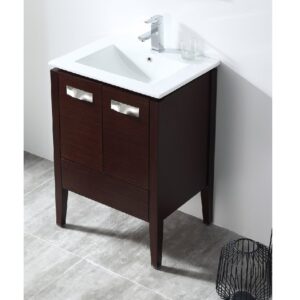 Chans Furniture CL-409WE24-ZI 24 Inch Tennant Brand Adagio Wenge Bathroom Sink Vanity in Espresso