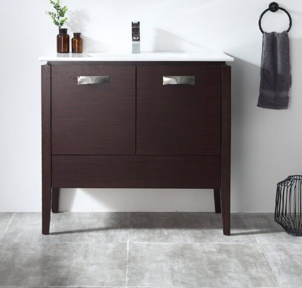 Chans Furniture CL-409WE36-ZI 36 Inch Tennant Brand Adagio Wenge Bathroom Sink Vanity in Espresso