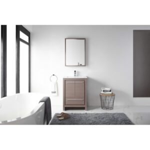 Chans Furniture CL10-GO24-ZI 24 Inch Tennant Brand Modern Style Vanity - Viara Bathroom Sink Vanity in Gray Oak