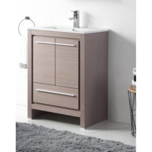 Chans Furniture CL10-GO24-ZI 24 Inch Tennant Brand Modern Style Vanity - Viara Bathroom Sink Vanity in Gray Oak