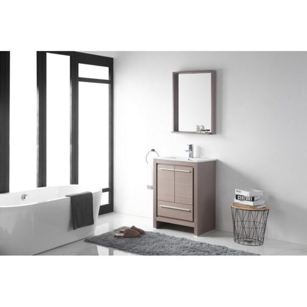 Chans Furniture CL10-GO24-ZI 24 Inch Tennant Brand Modern Style Vanity - Viara Bathroom Sink Vanity in Gray Oak