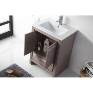 Chans Furniture CL10-GO24-ZI 24 Inch Tennant Brand Modern Style Vanity - Viara Bathroom Sink Vanity in Gray Oak