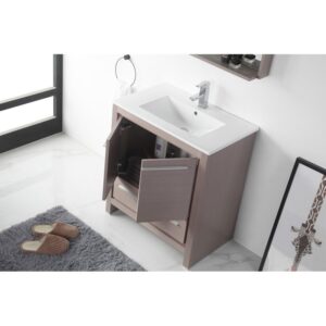 Chans Furniture CL10-GO30-ZI 30 Inch Tennant Brand Modern Style Vanity - Viara Bathroom Sink Vanity in Gray Oak