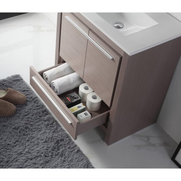 Chans Furniture CL10-GO30-ZI 30 Inch Tennant Brand Modern Style Vanity - Viara Bathroom Sink Vanity in Gray Oak