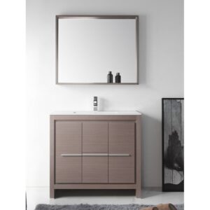 Chans Furniture CL10-GO36-ZI 36 Inch Tennant Brand Modern Style Vanity - Viara Bathroom Sink Vanity in Gray Oak