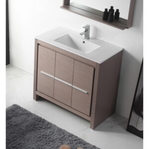 Chans Furniture CL10-GO36-ZI 36 Inch Tennant Brand Modern Style Vanity - Viara Bathroom Sink Vanity in Gray Oak