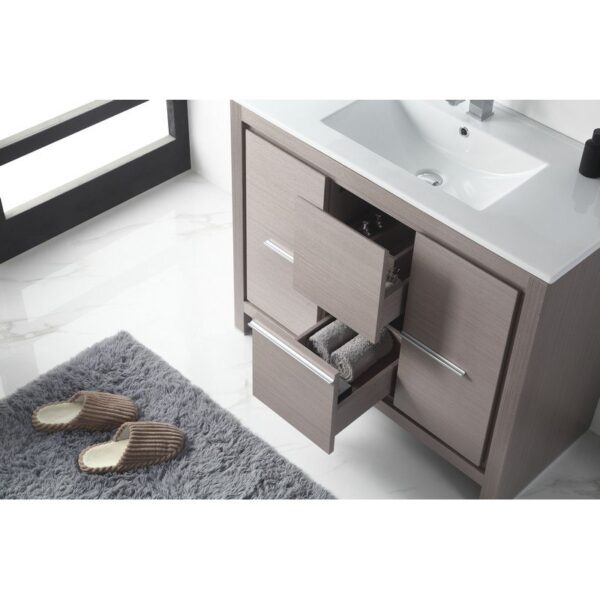 Chans Furniture CL10-GO40-ZI 40 Inch Tennant Brand Modern Style Vanity - Viara Bathroom Sink Vanity in Gray Oak