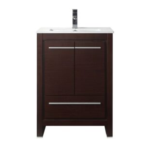 Chans Furniture CL10-WE24-ZI 24 Inch Viara Bathroom Sink Vanity in Espresso