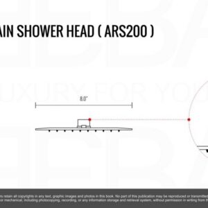 Kubebath KB CR2001V Aqua Piazza Ceiling Mount 8 Inch Rain Shower Head