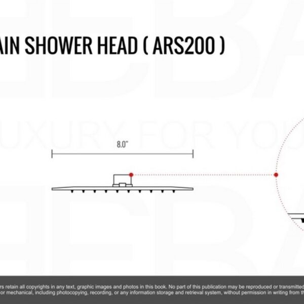 Kubebath KB CR2004JHH3V Aqua Piazza Shower Set with 8 Inch Ceiling Mount Square Rain Shower, Handheld and 4 Body Jets